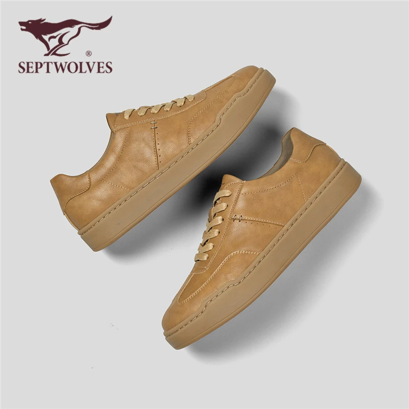 七匹狼男鞋2025新款秋季复古英伦休闲皮鞋男款时尚百搭软底平板鞋
