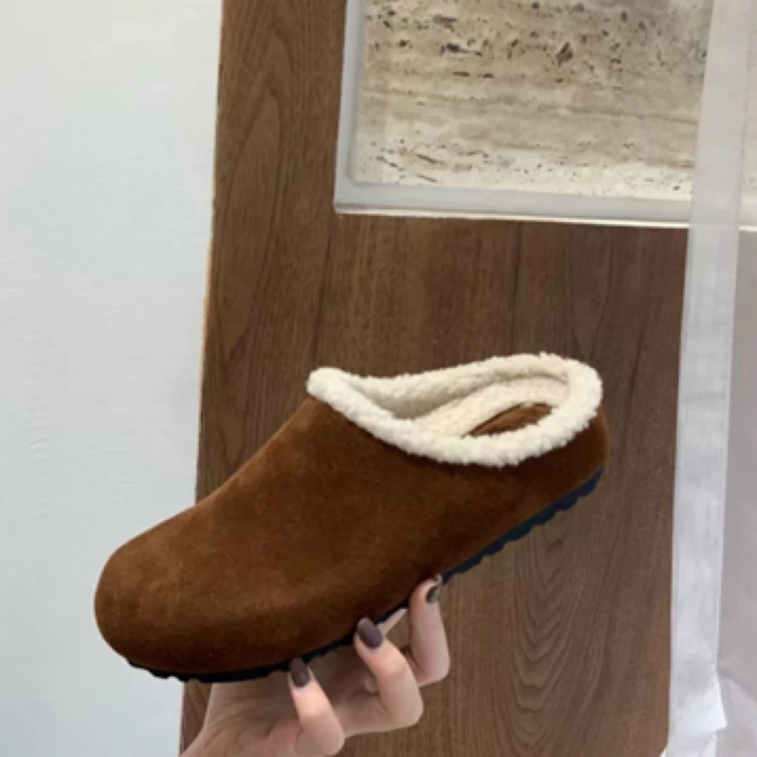 SUSU 【小土豆】复古百搭加绒外穿一脚蹬勃肯拖 061—3A( 过一）