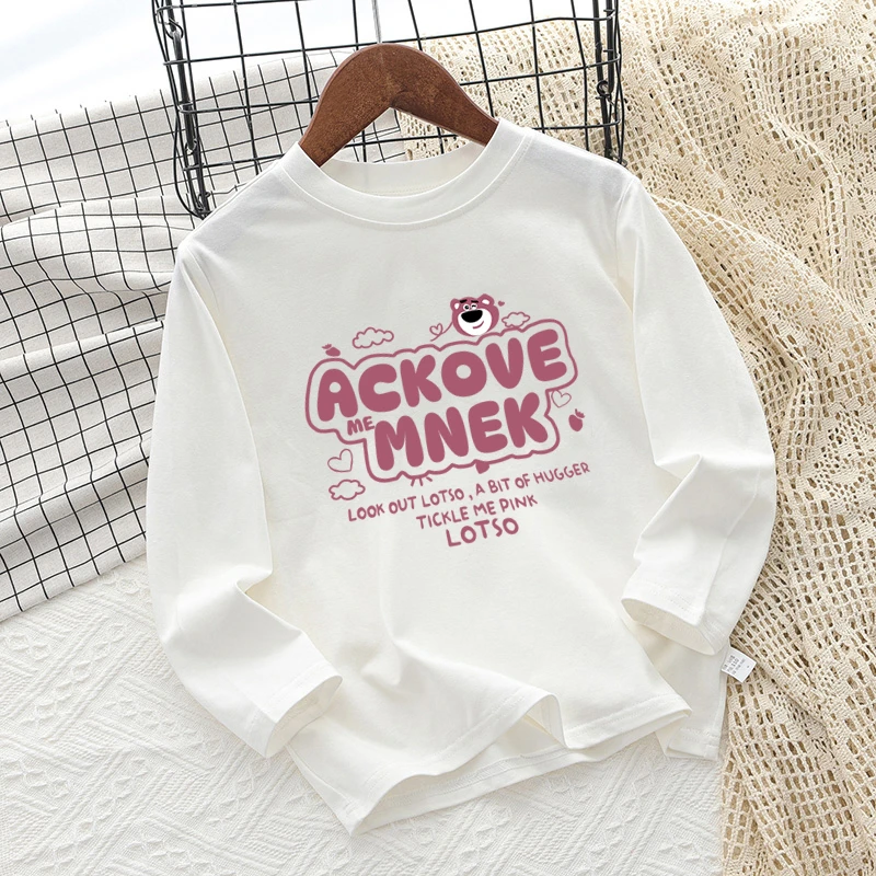女童白色长袖t恤2025春秋季儿童百搭印花上衣中大童纯棉打底衫