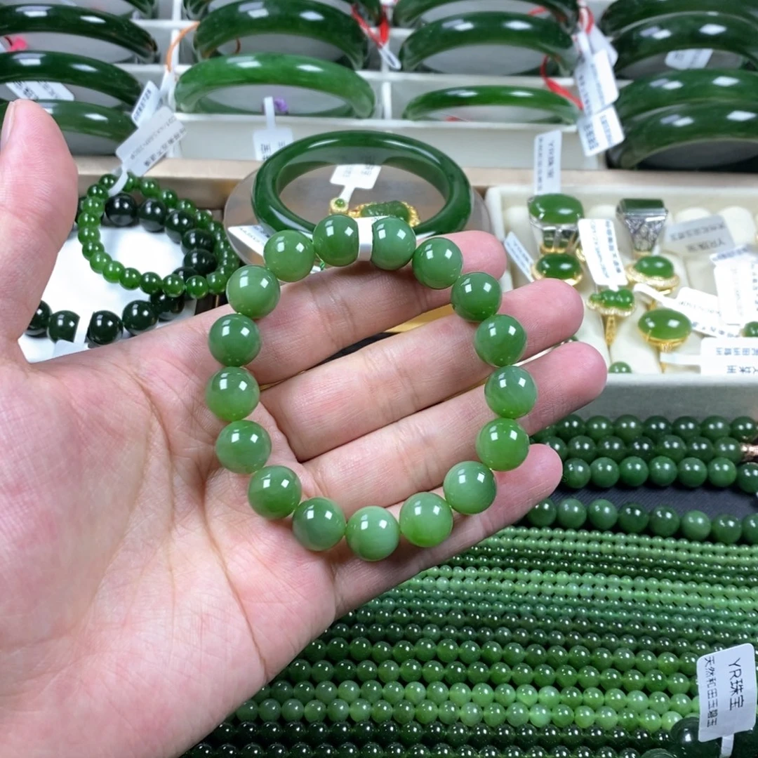 和田玉（碧玉）手串未镶嵌卡12