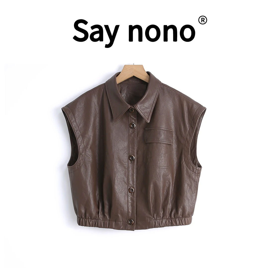 懒猫nono│Saynono 单排扣时尚显瘦短款马夹外套WLF/B183