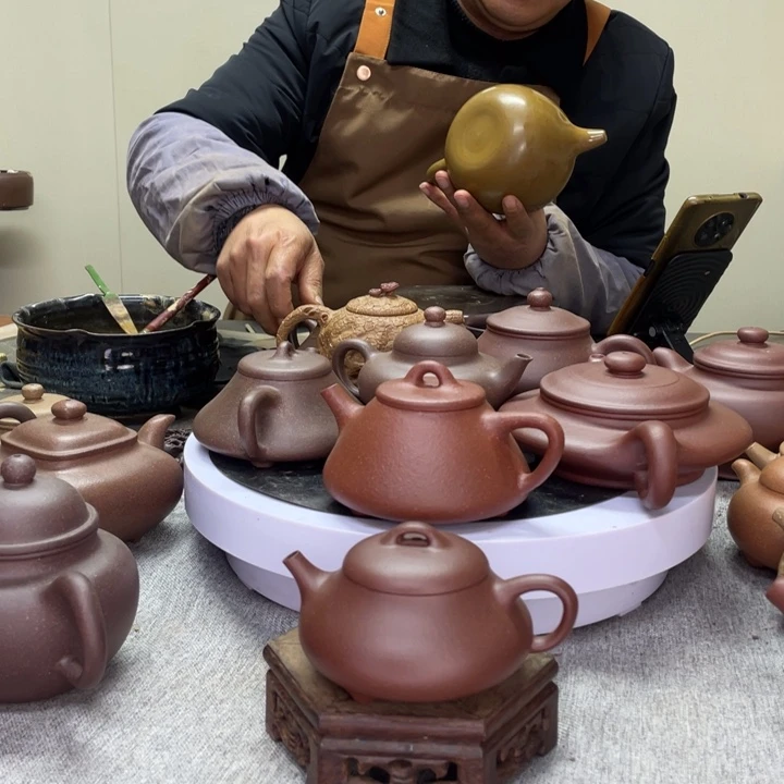 紫泥茶壶中槽清见飘135c半手工