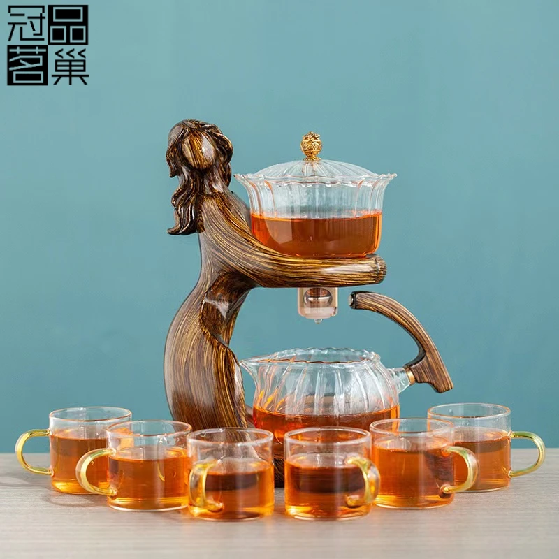 【小宅专属】佳人玻璃懒人自动茶具磁吸透明耐热过滤家用轻奢泡茶器