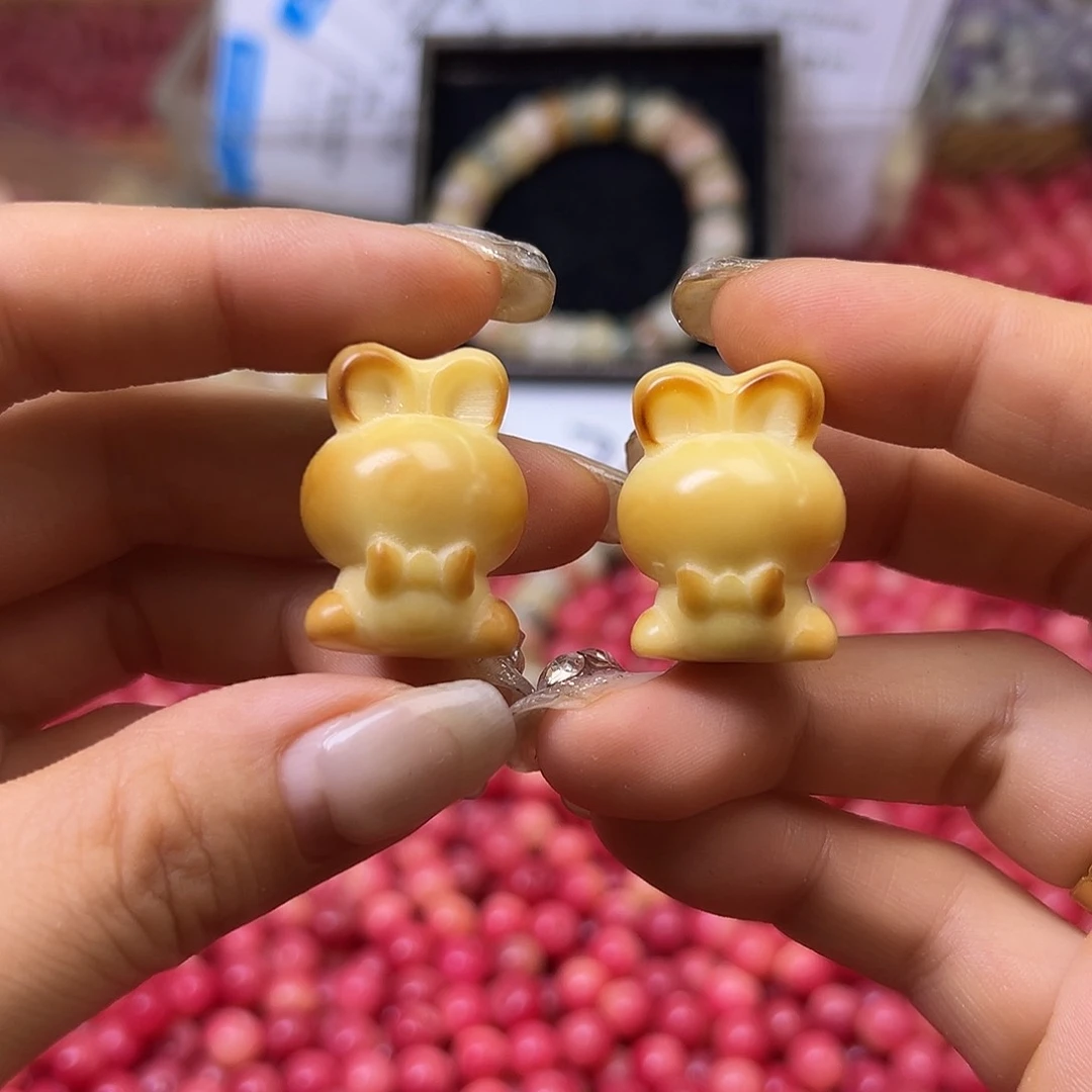 菩提根/象牙果手串炭烤兔子10颗
