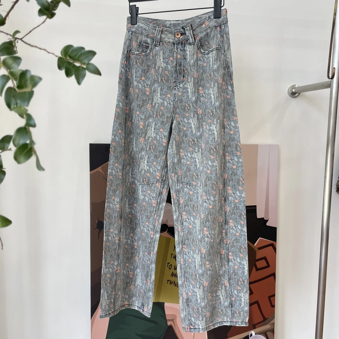 质社原创设计复古无弹小个子印花弯刀裤MX009&MX009-1