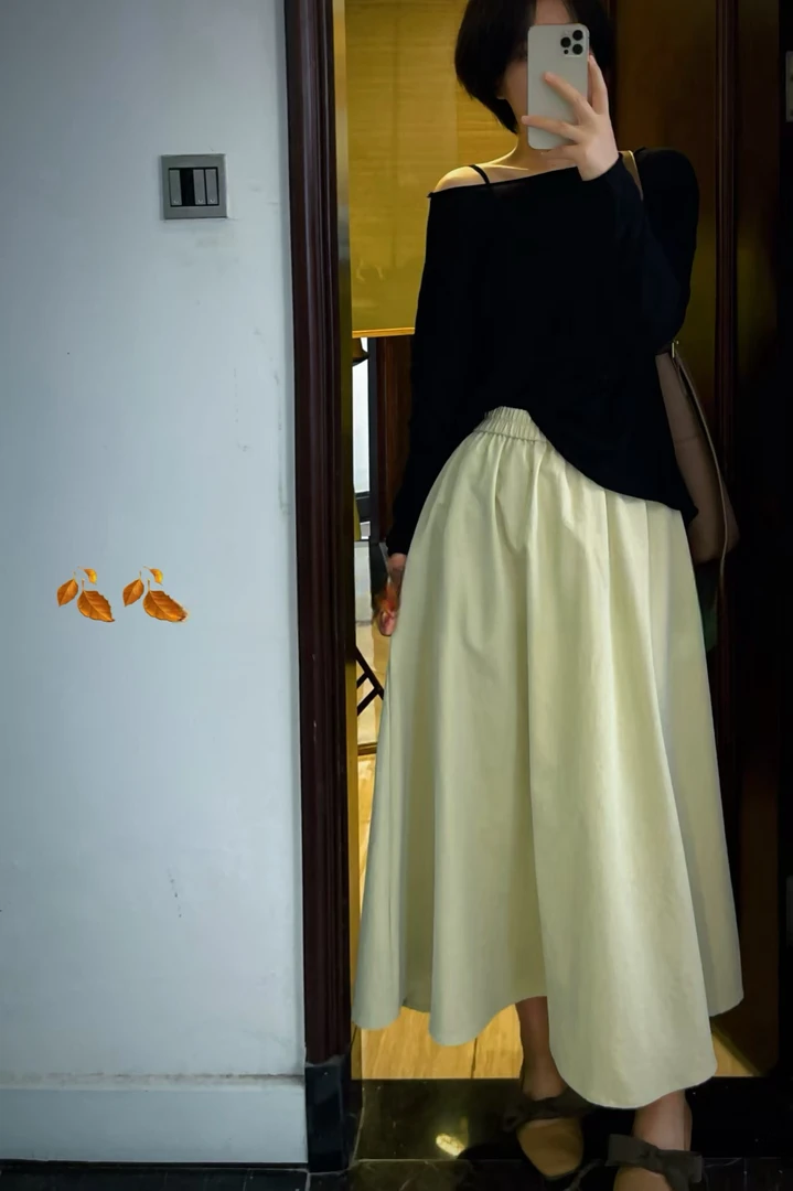 【JT定制】春夏新款俏皮百搭休闲A字长裙