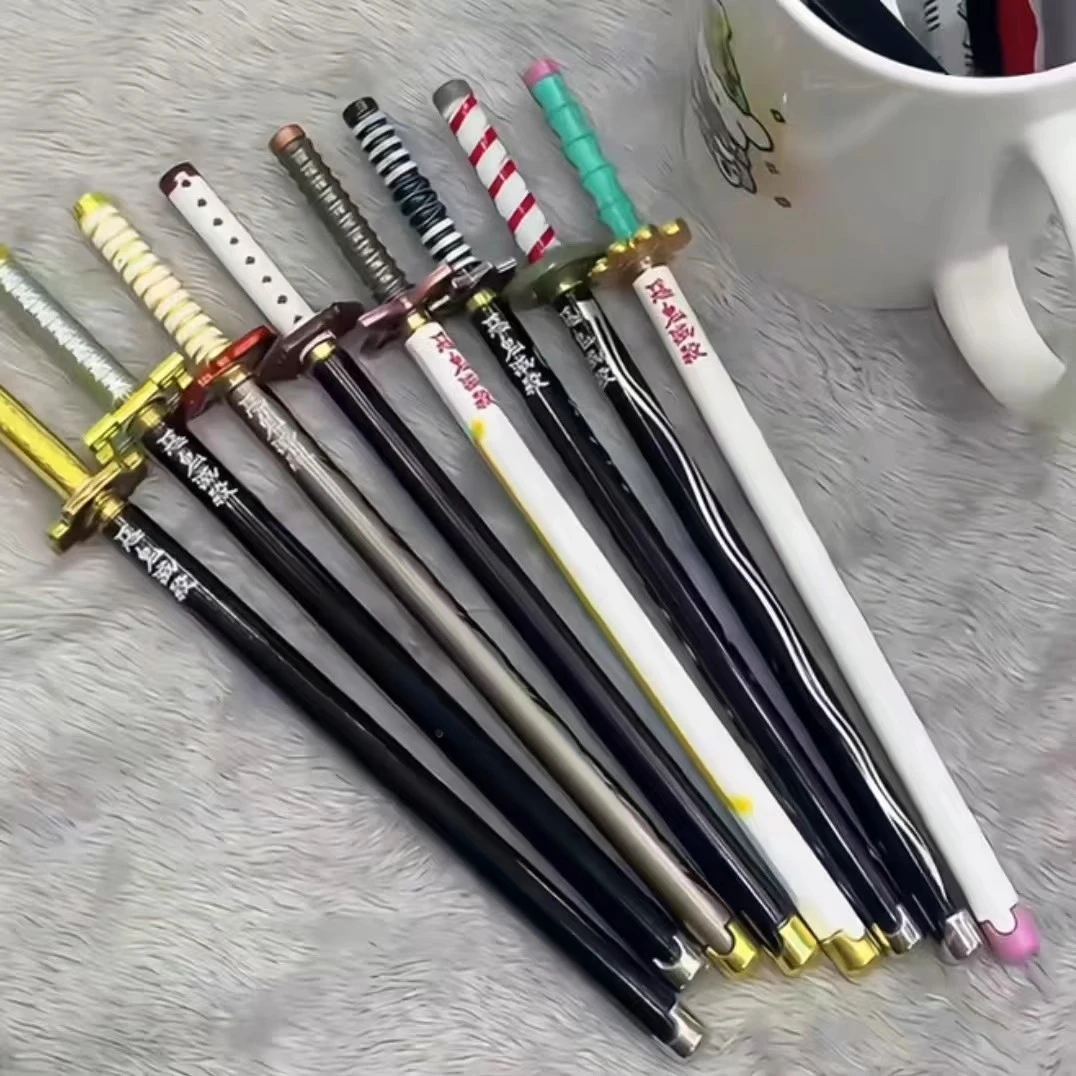 鬼灭之刃日轮刀笔炭治郎蝴蝶忍富冈义勇周边中性笔金属模型签字笔