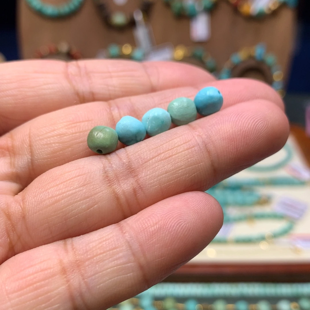 绿松石未镶嵌糖豆6mm