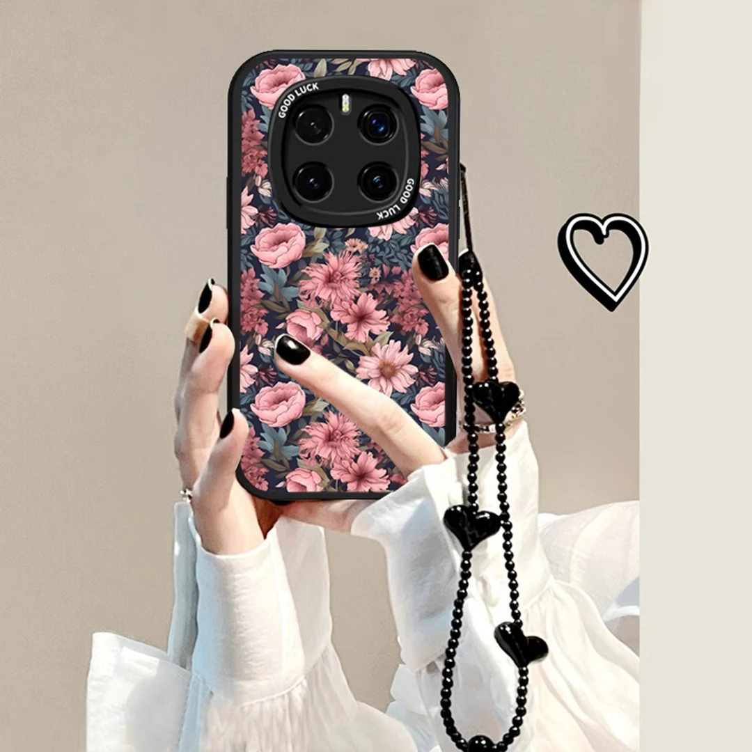 复古山茶花适用荣耀magic8pro手机壳magic8新款400小羊皮高级感