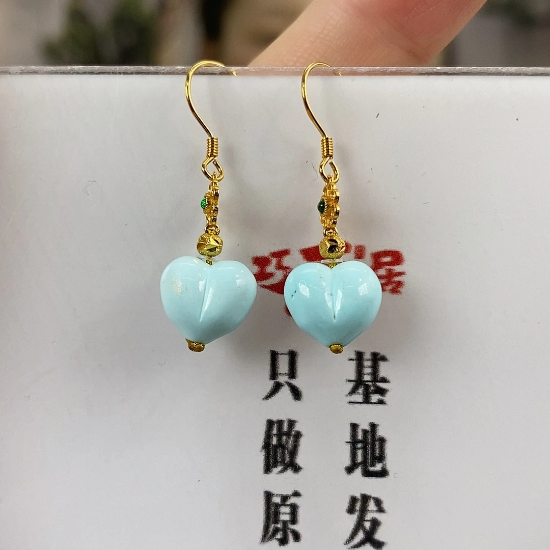 绿松石银S925镀金镶嵌珠宝奇石