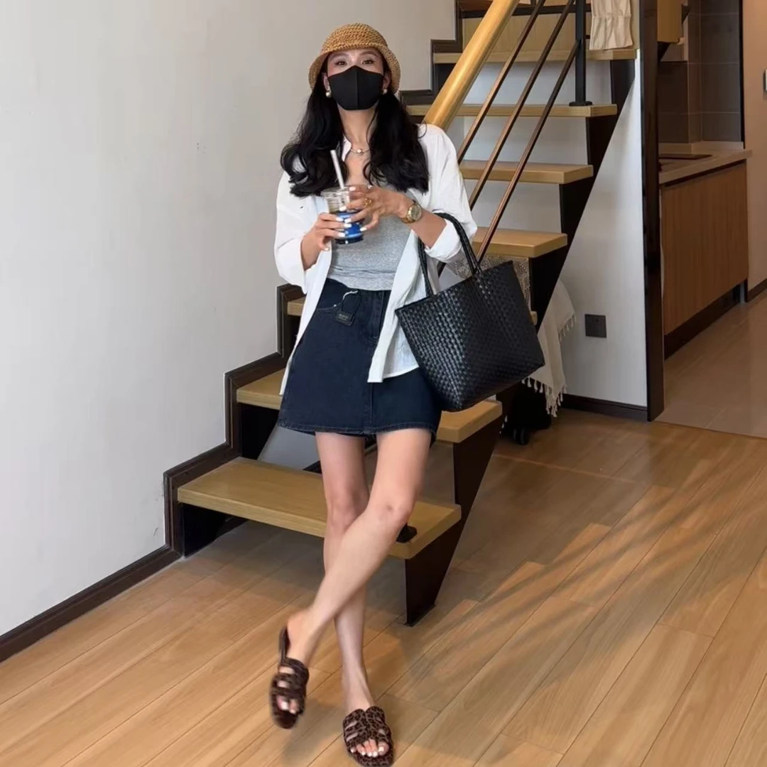小个子定制不掉色A字短裤裙女高腰显瘦小个子包臀半身裙YKK拉链