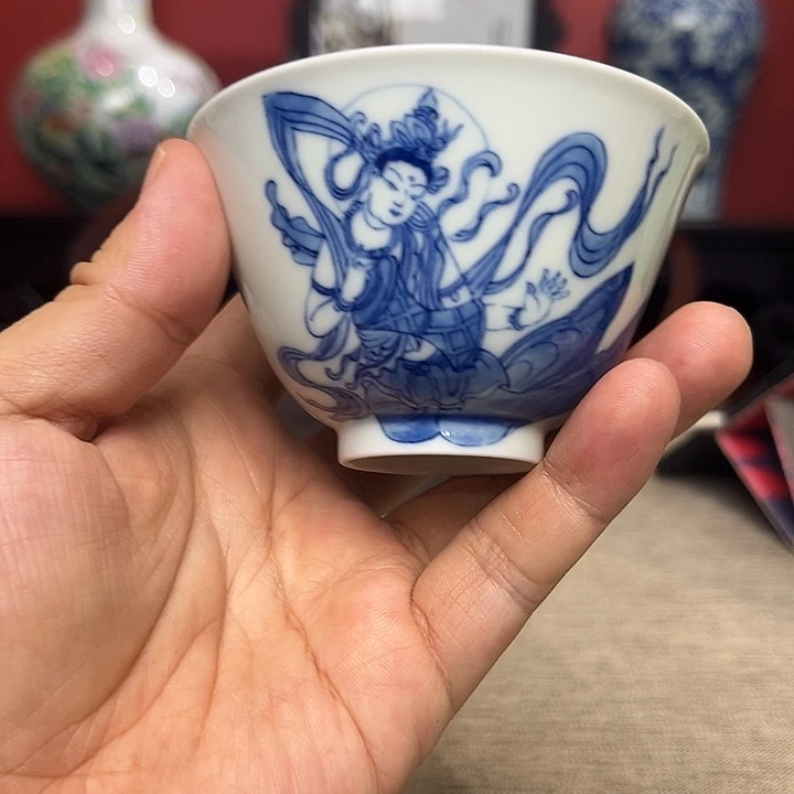 杯子青花飞天纹杯子