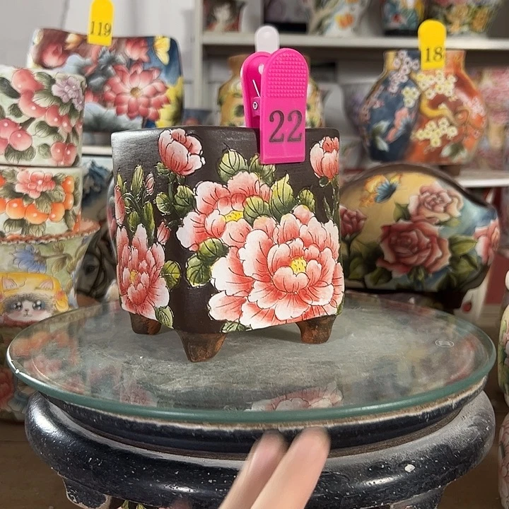 满38包邮 景德镇幸运花盆