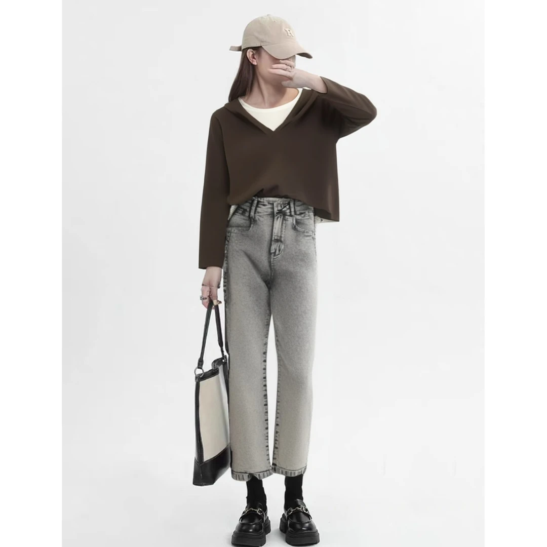 Basic House/百家好时尚百搭牛仔裤 BJ2507-HVDP325BGR