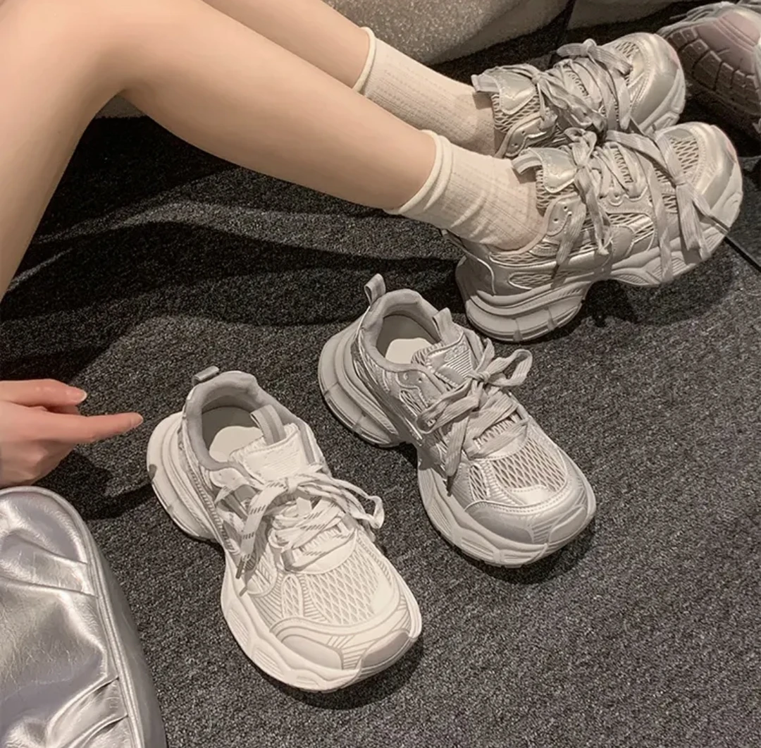 断码特价2025夏新款巴家老爹鞋百搭休闲透气网面运动鞋女旅游鞋潮