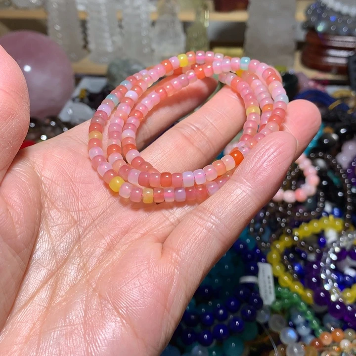 玛瑙/玉髓未镶嵌手链5mm三圈手链