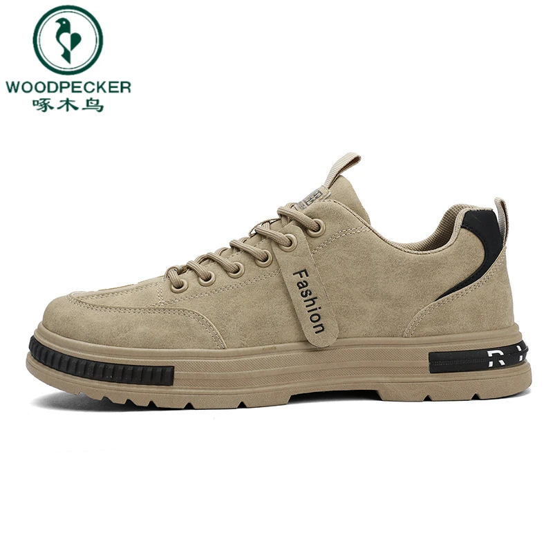正品啄木鸟2025新款秋季防滑耐磨潮流百搭适合工地的男士工装鞋