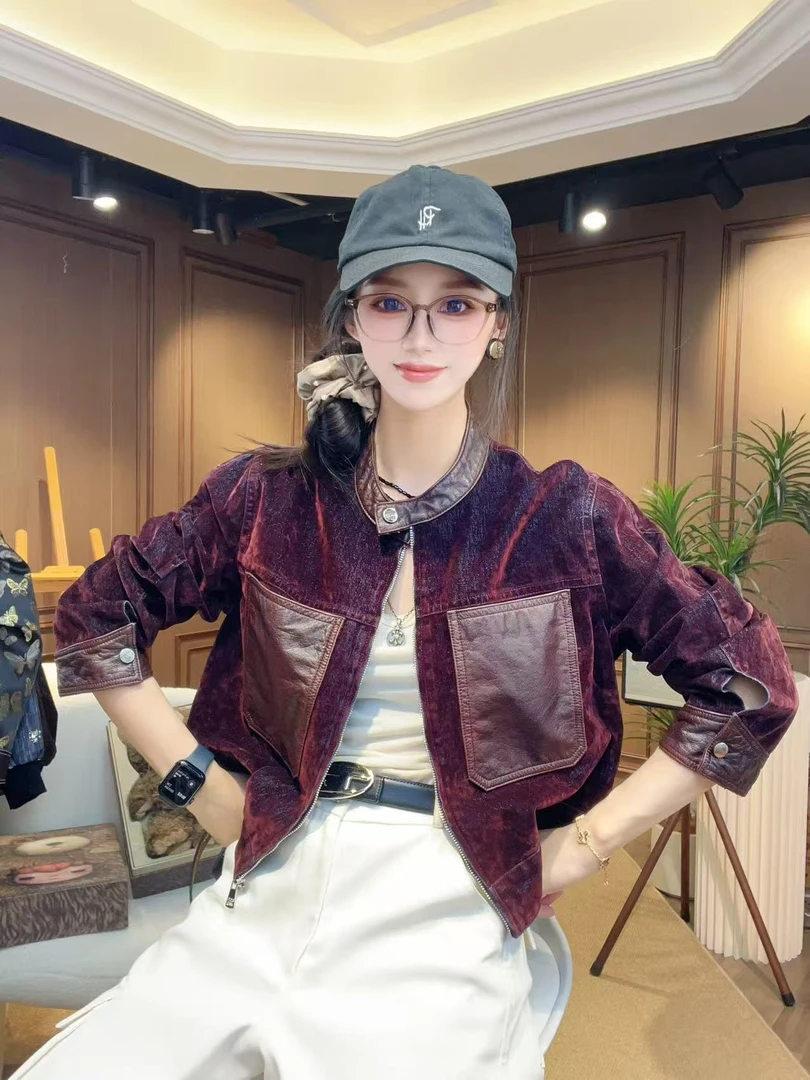 【千艺-Studio】“谷仓旧事”秋装海宁秋冬款短款网红设计师夹克外套