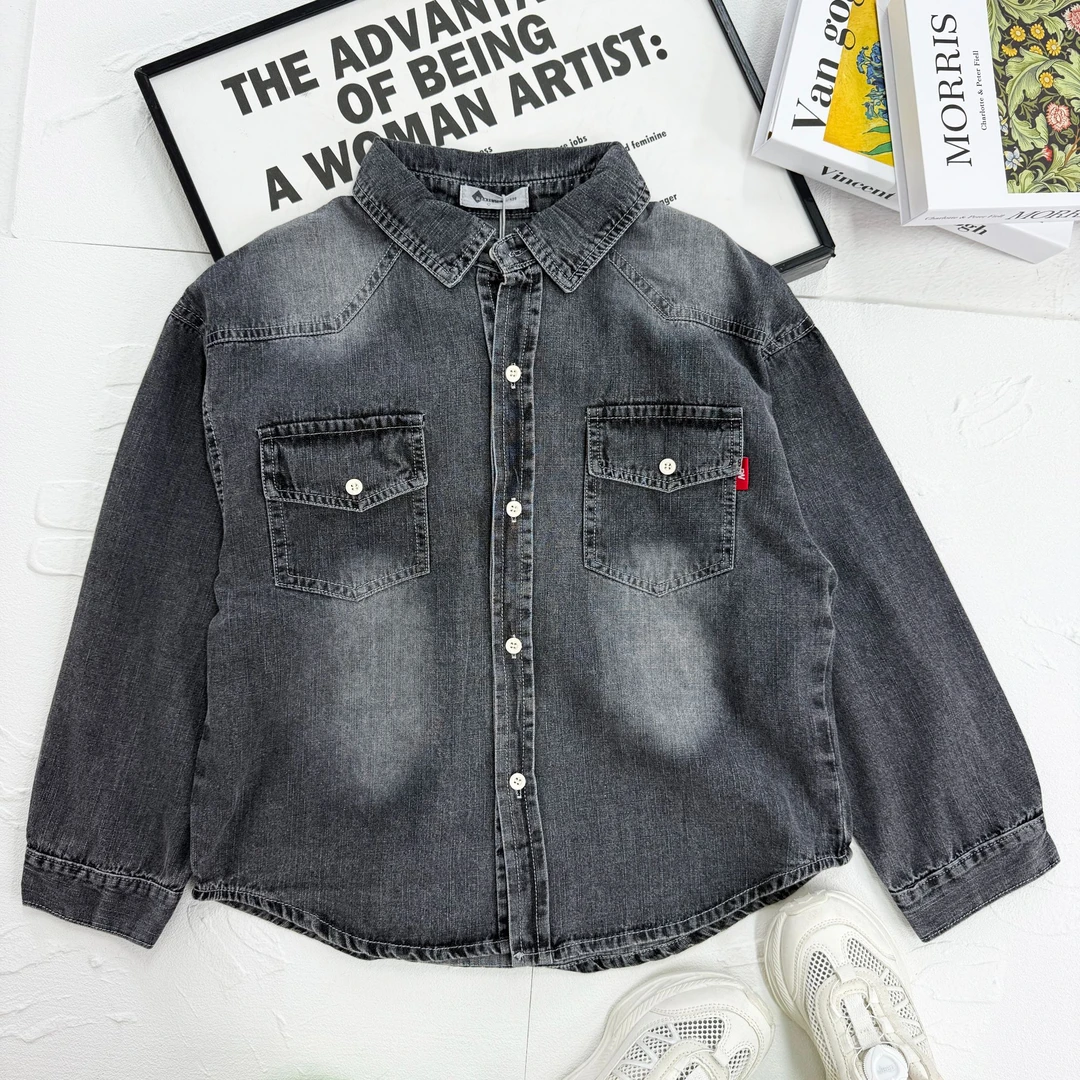 若大王时尚百搭童装休闲牛仔衬衫 25115