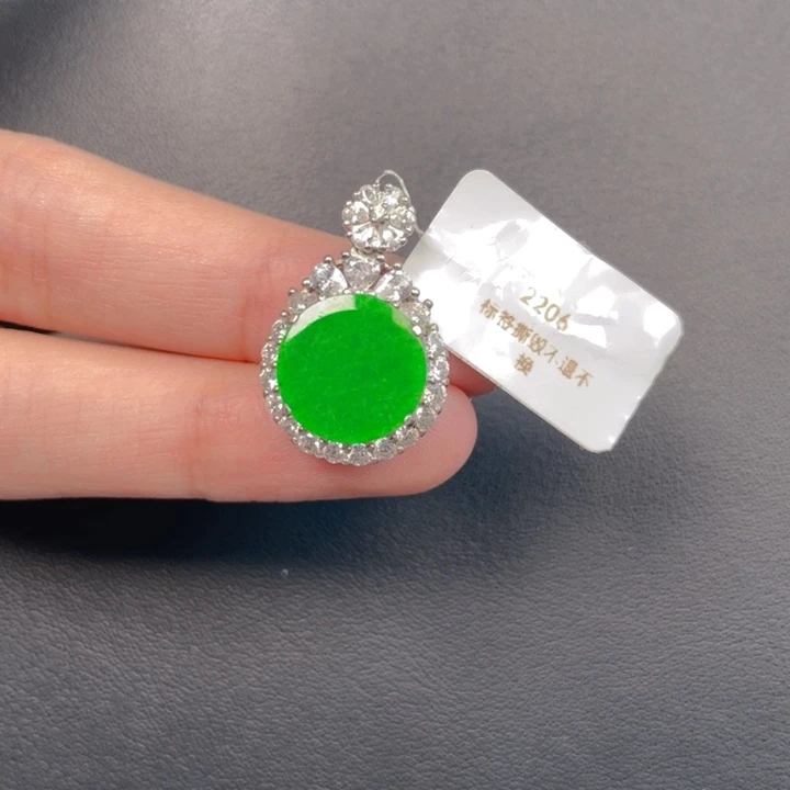 龙***妈翡翠银S925镶嵌吊坠(不含链)
