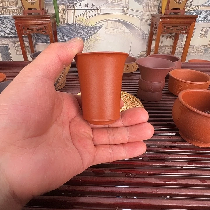 茶杯紫砂紫砂闻香杯朱泥50