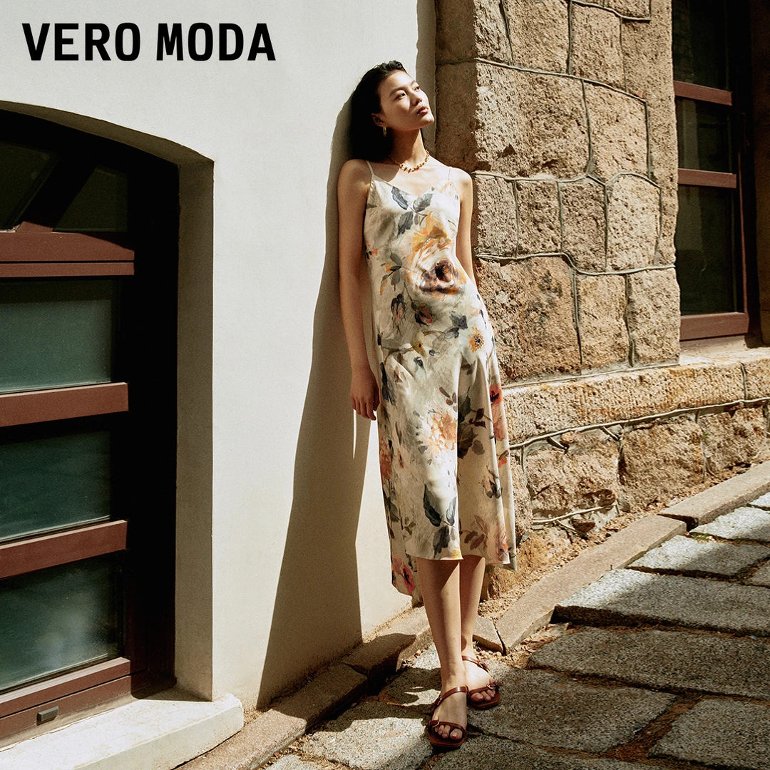 Vero Moda欧若风连衣裙商场同款优雅女人水墨画印花32527A003