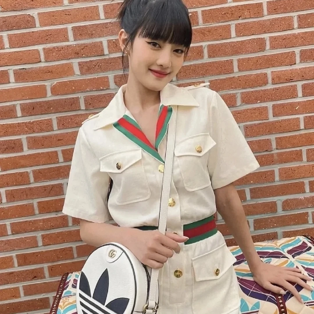 99新 GUCCI/古驰 3570/多口袋条纹撞色拼接短款连体裤/38码/99新