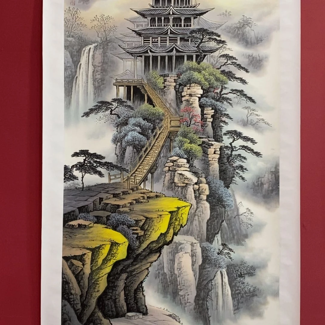 国画李庆友四尺真人真品