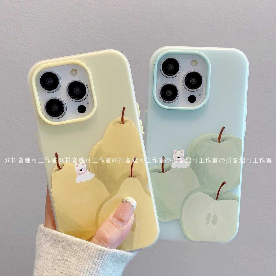 （苹果）果冻壳适用iPhone16promax15/14/13/12/11苹果梨小狗手机壳
