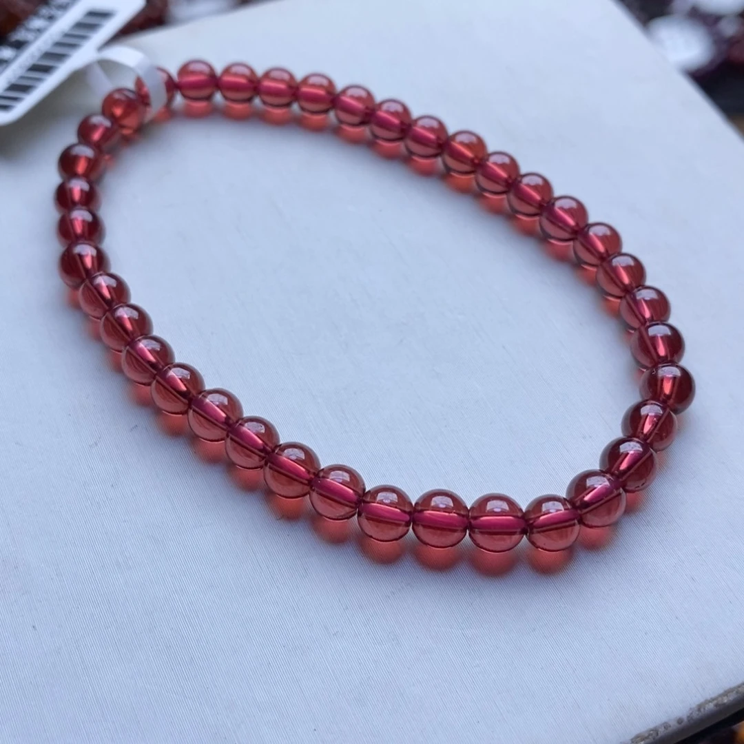 未镶嵌手链石榴石5mm收藏级香槟粉