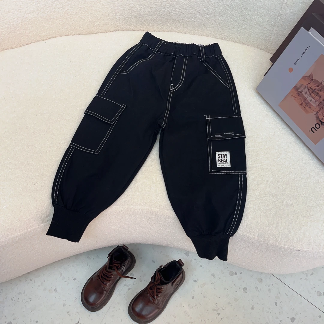 2025年新款长裤男工装裤百搭男童春秋款裤子春款秋季休闲时尚童裤