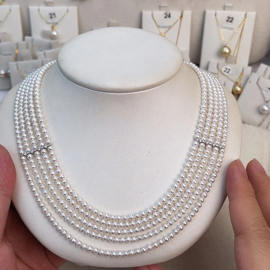 银S925镶嵌颈饰淡水珍珠