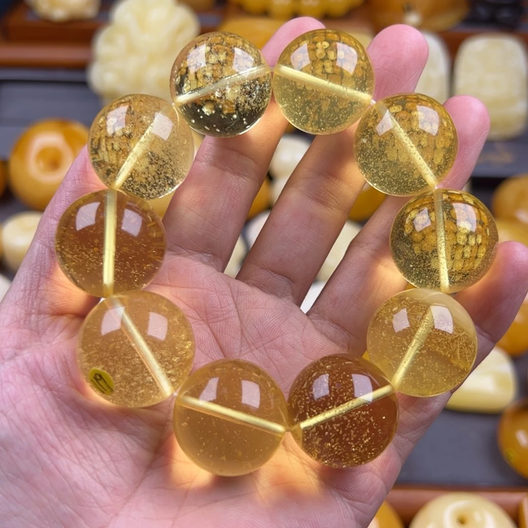 琥珀颈饰未镶嵌纯天然琥珀蜜蜡无优化