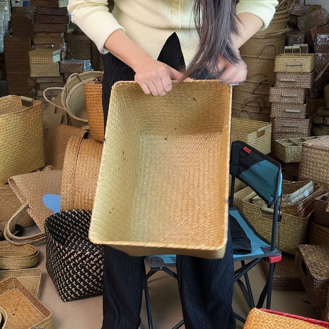 草编包/草编收纳盒带瑕疵
