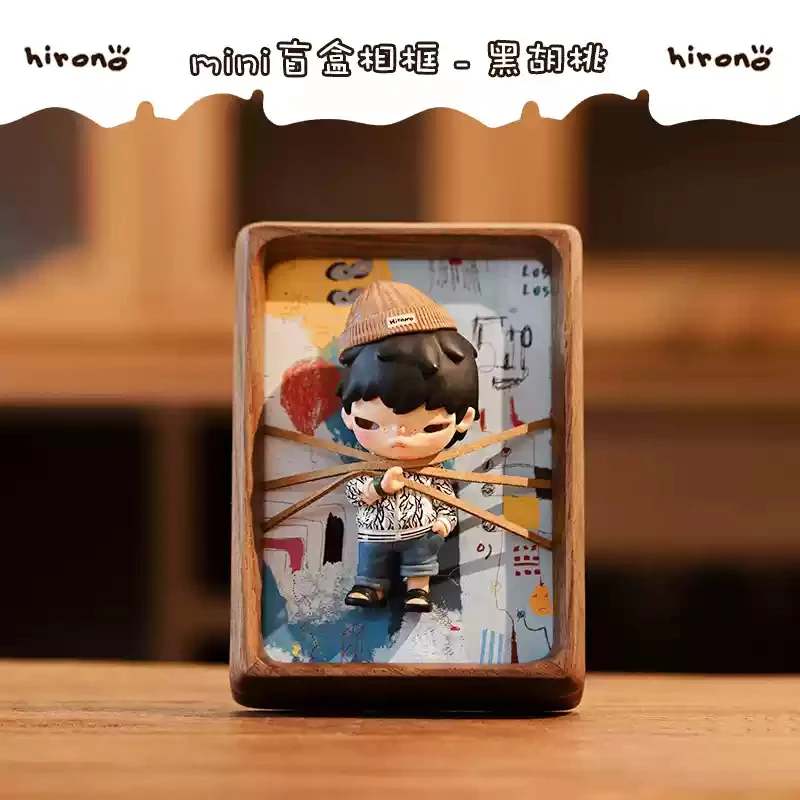 盲盒实木迷你diy绑带小相框收纳展示盒礼物摆台手办装饰