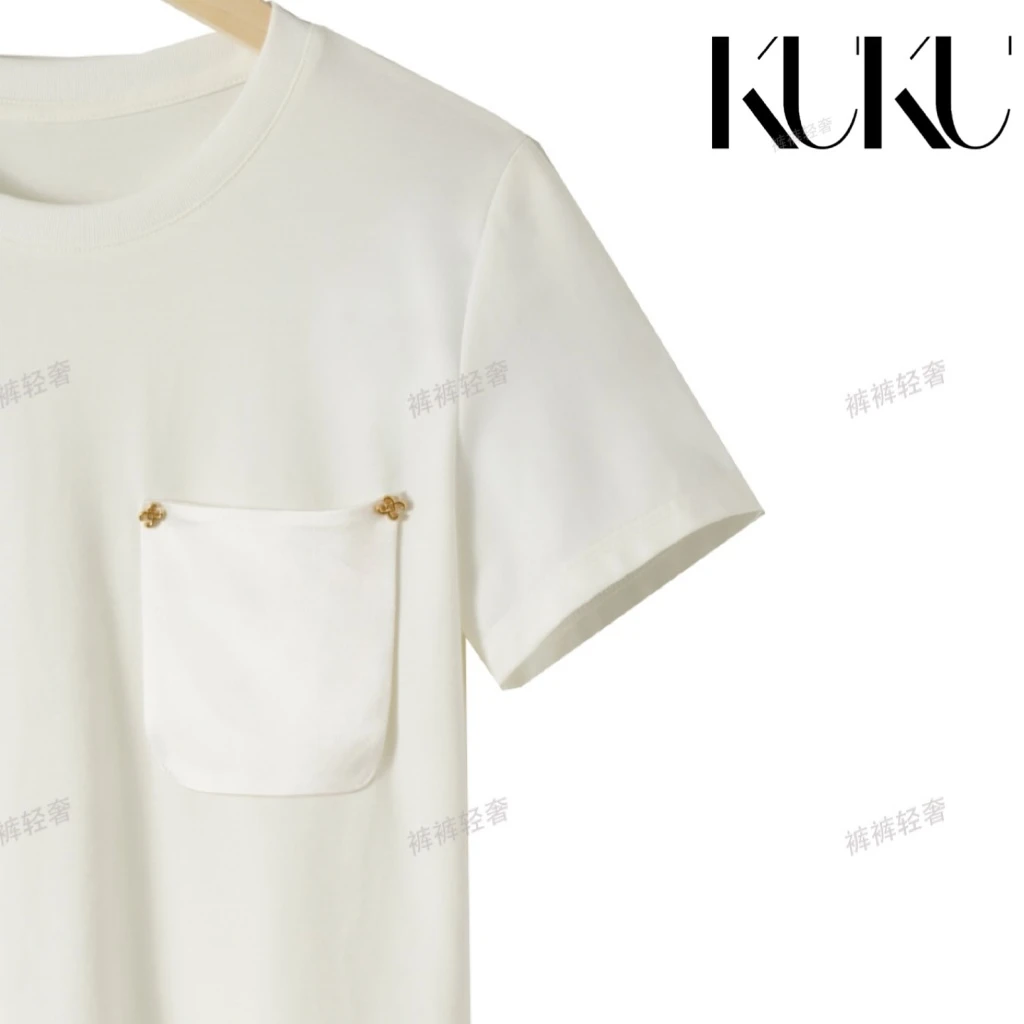 【艾上蚕丝】桑蚕丝艾草复合面料圆领时尚T恤-5815