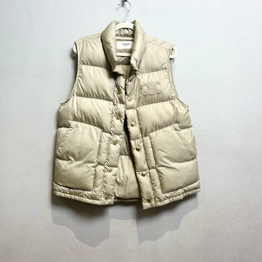 未使用 Celine/思琳 秋冬羽绒马甲浅驼色 34码