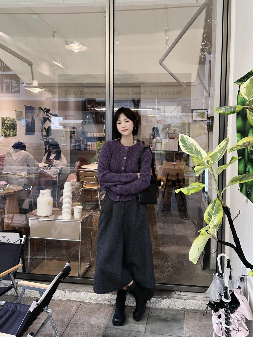 代代：《幻彩氛围开衫》定制540克圈圈纱毛衣上衣女DG3-098-1