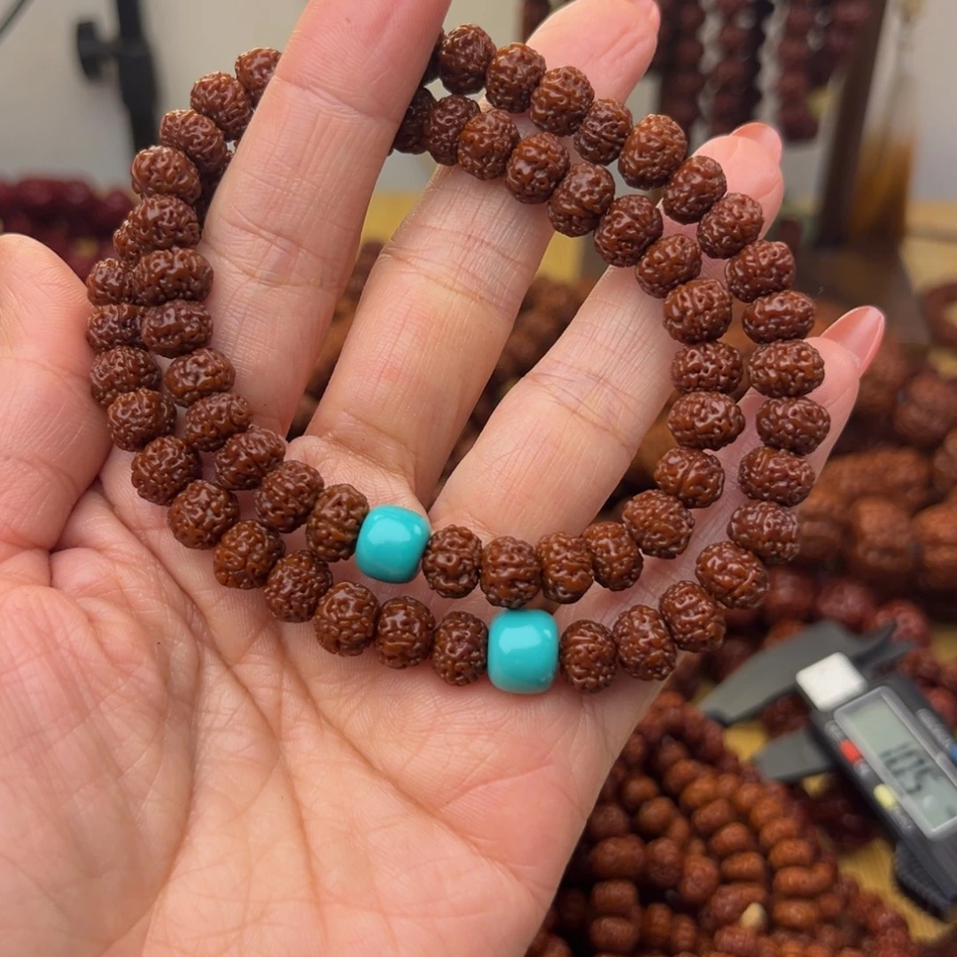 情***机刷玉化包浆双圈手串