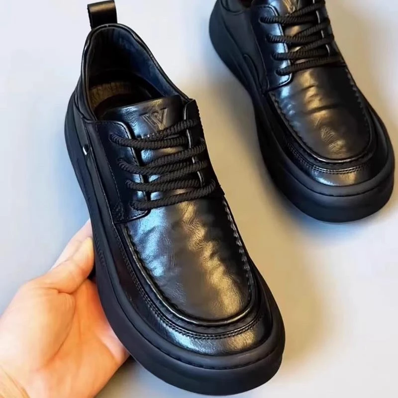 【香港DcSU&Shoes官方正品】休闲皮鞋百搭防滑系带乐福鞋休闲鞋男