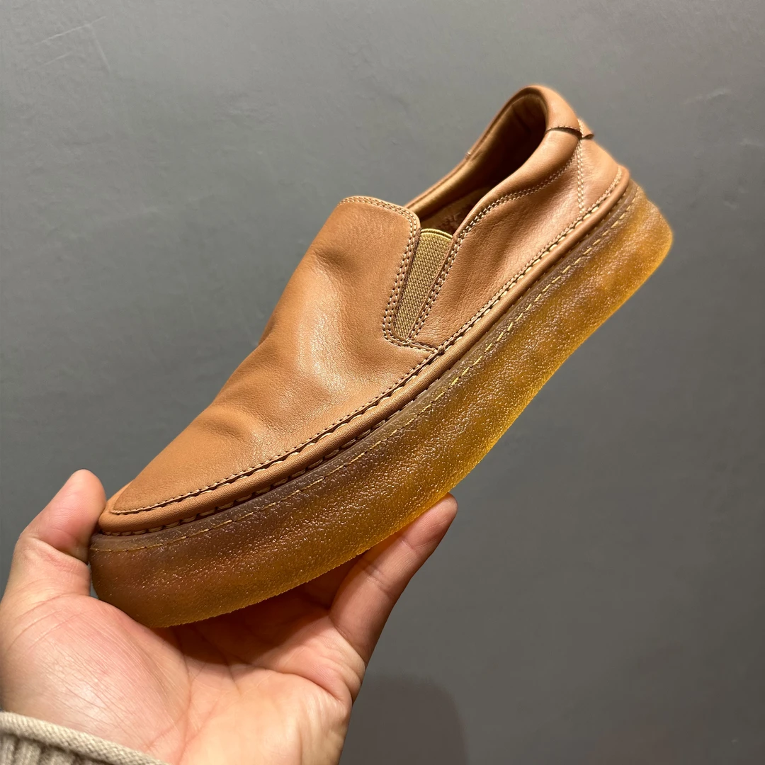 牛皮一脚蹬懒人鞋夏季豆豆鞋复古休闲百搭透气软面真皮乐福鞋男款