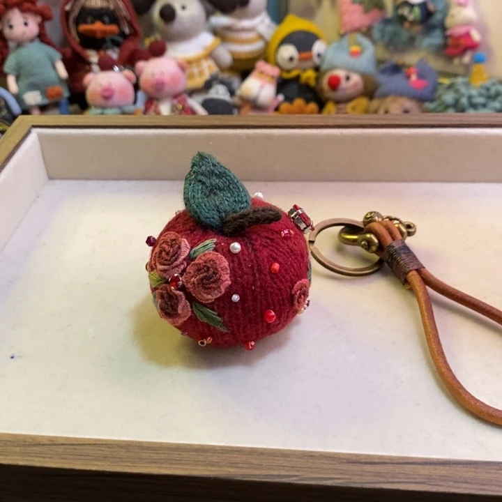 编织品手工编织苹果挂件
