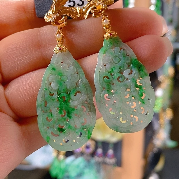 翡翠未镶嵌耳饰翡翠