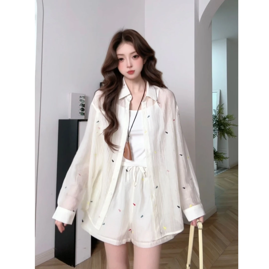 IEF/爱依服时尚套装2025夏秋新款韩系休闲慵懒风百搭上下三件套裤