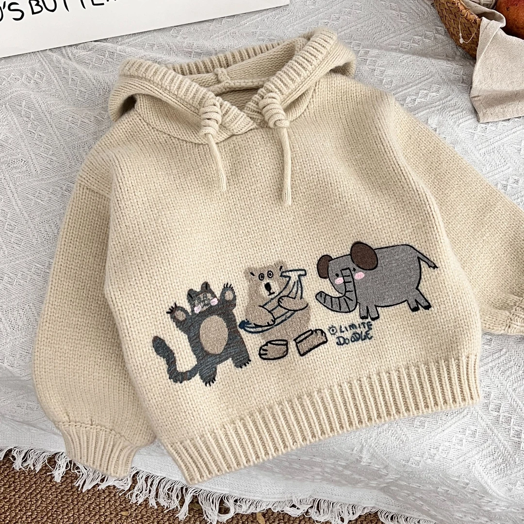 2024年秋季新款儿童毛衣休闲百搭圆领宽松时尚洋气30138毛衣