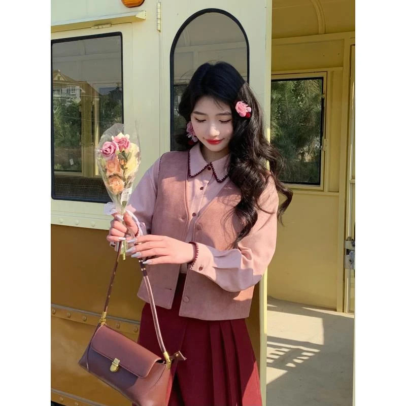 丁佳欣【粉色际遇】港风复古百搭小众显瘦马甲JR3882209