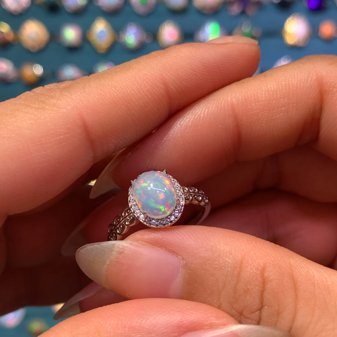 欧泊银S925镶嵌戒指款