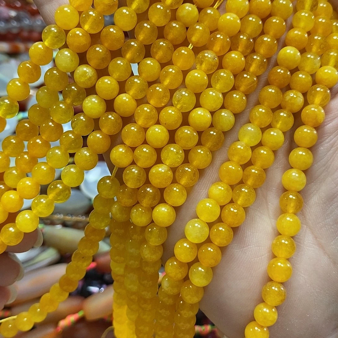 玛瑙/玉髓未镶嵌珠宝半成品黄玉卡6m到手两条