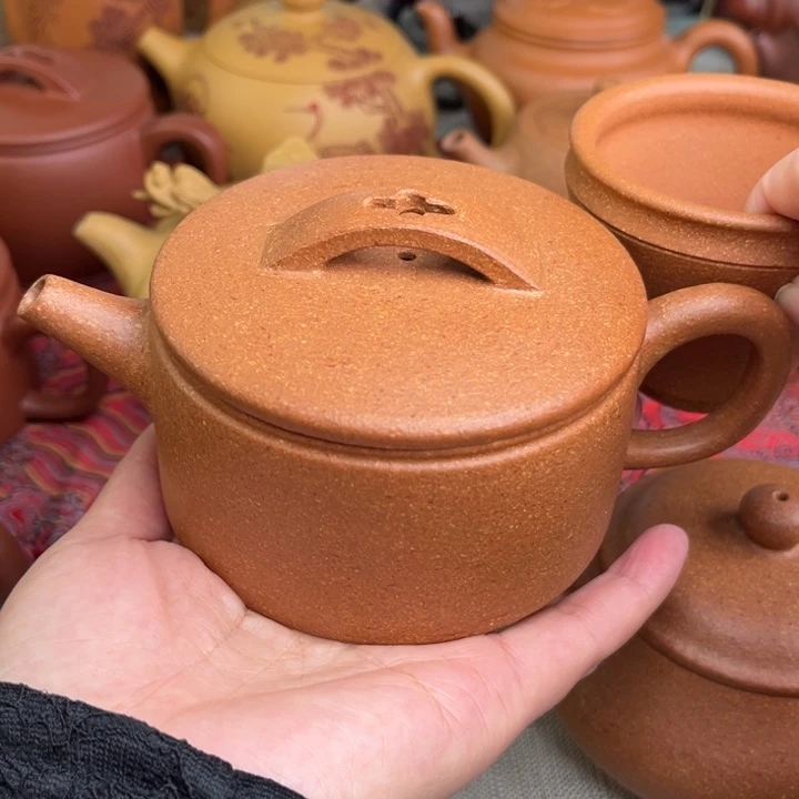 紫砂茶壶原矿黄降坡20目明式汉瓦精工半手240cc