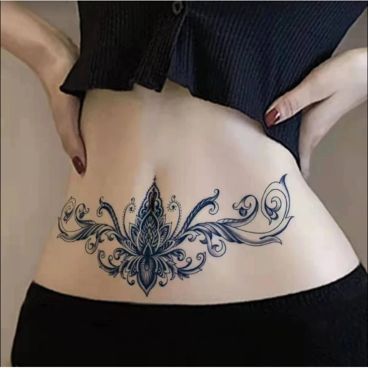 S花胸草本纹身贴合集】防水性感小腹后腰持久花胸不反光肚子半永久